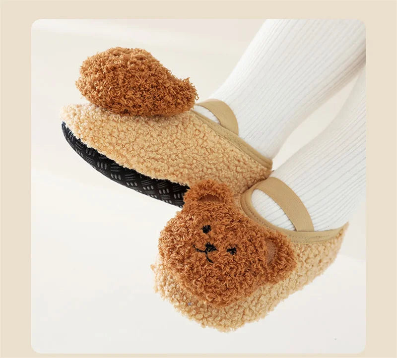 Non-Slip Baby Sock Shoes - Fuzzy Bear