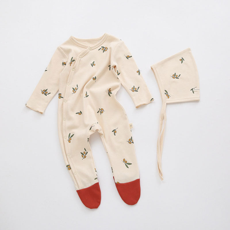 OLIVE BABYGROW WITH HAT