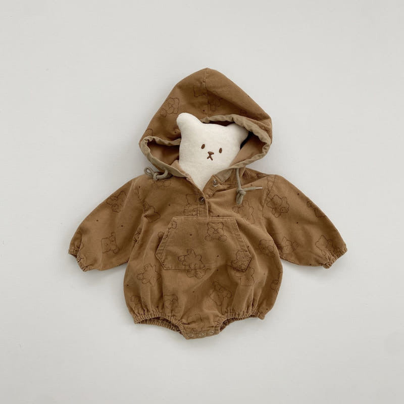 Bread Bear Hoodie Romper_ 2 Colors