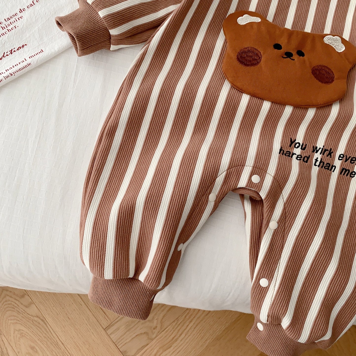 LOVE BEAR STRIPE ROMPER