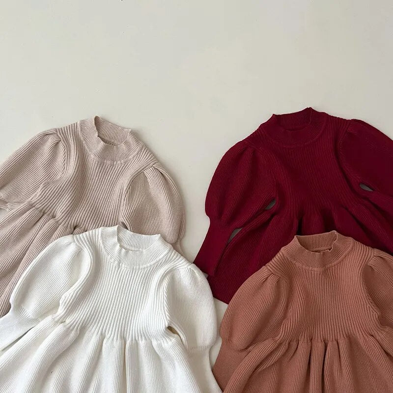 Puff Sleeve Knitted Dress