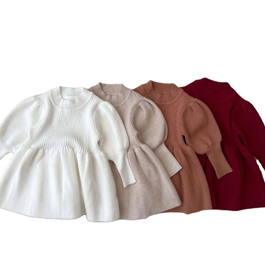Puff Sleeve Knitted Dress