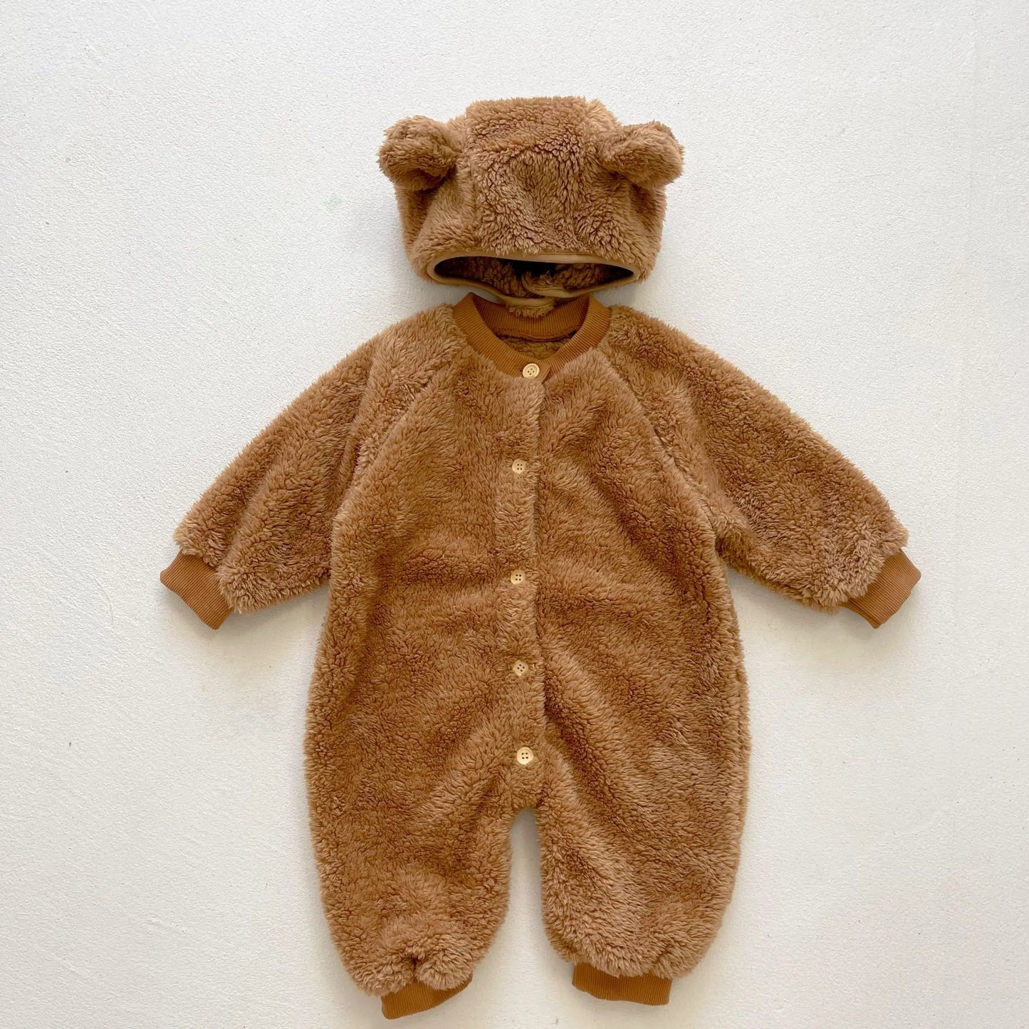 LOLO Warm Snowsuit Cotton Fleece Hooded Romper 