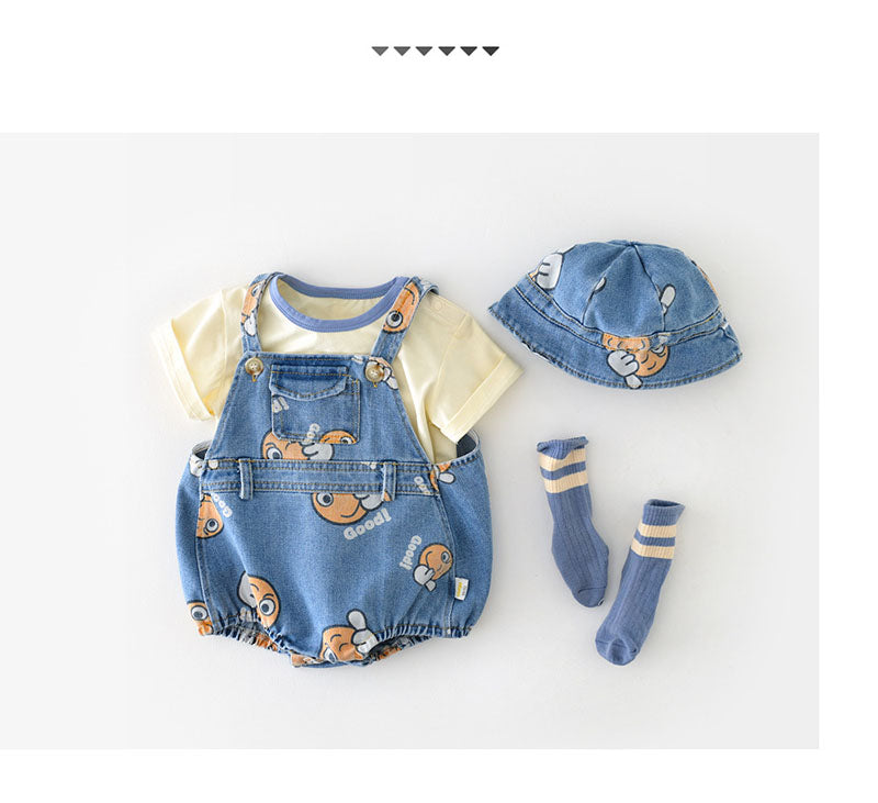 BABY DENIM ROMPER SET