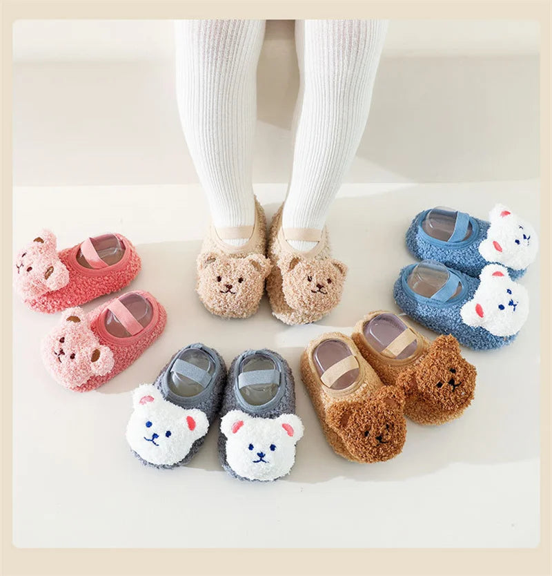 Non-Slip Baby Sock Shoes - Fuzzy Bear