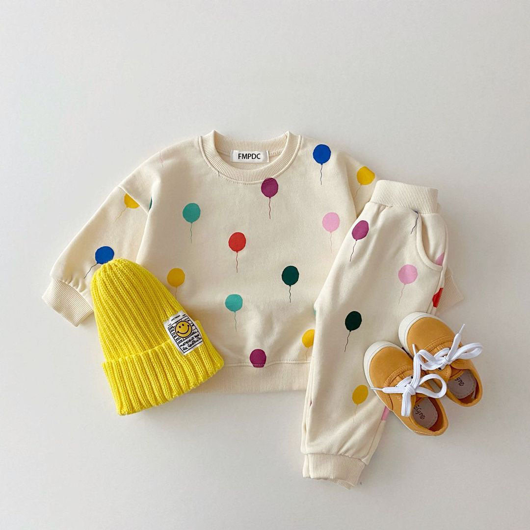 Brother &amp; Sister Cute Balloon Suit Set &amp; Baby Dress
