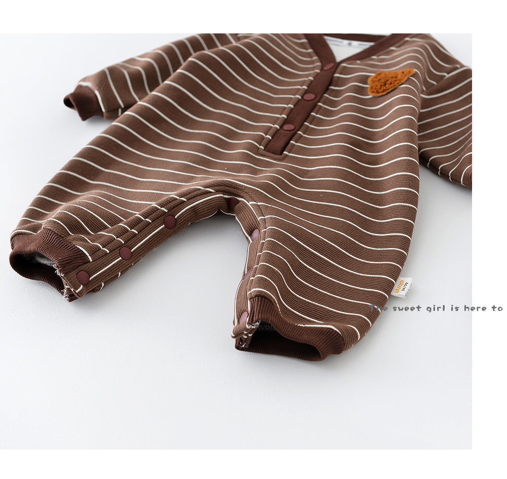GIANNI STRIPE FLEECE ROMPER