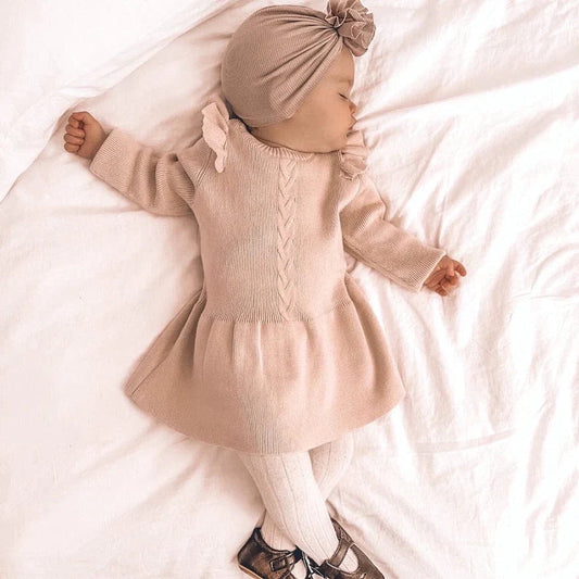 KNITTED RUFFLES DRESS