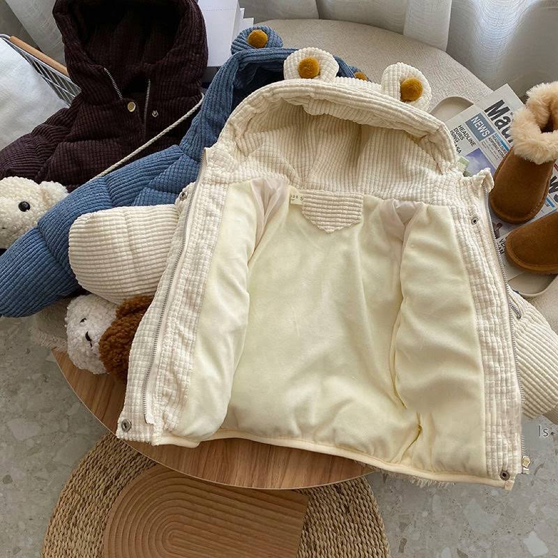 CORDUROY JACKET with BEAR BAG