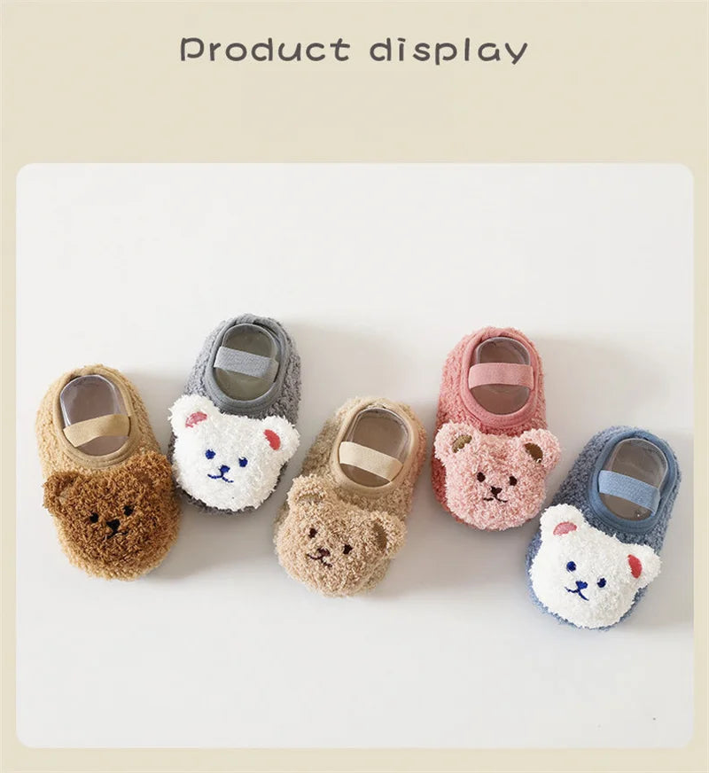 Non-Slip Baby Sock Shoes - Fuzzy Bear