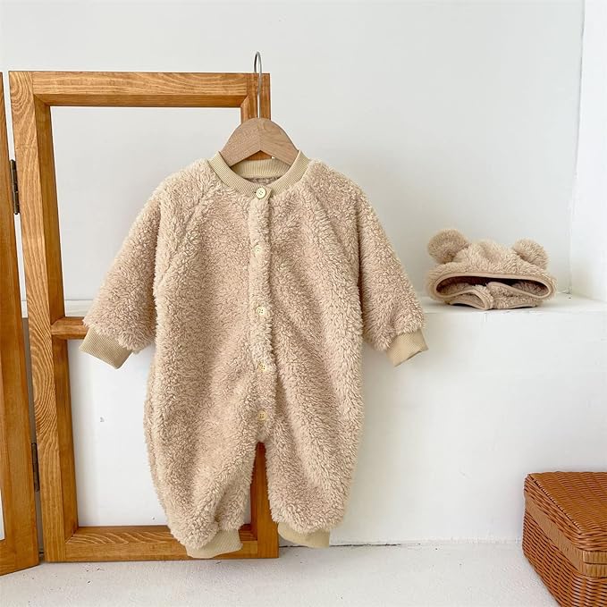 LOLO Warm Snowsuit Cotton Fleece Hooded Romper 