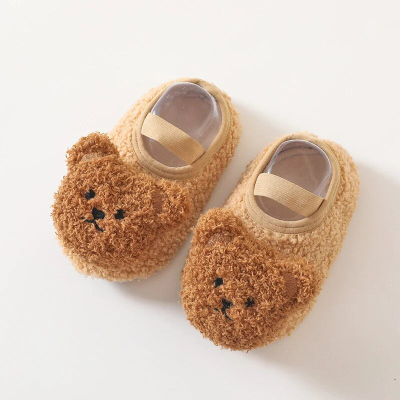 Non-Slip Baby Sock Shoes - Fuzzy Bear