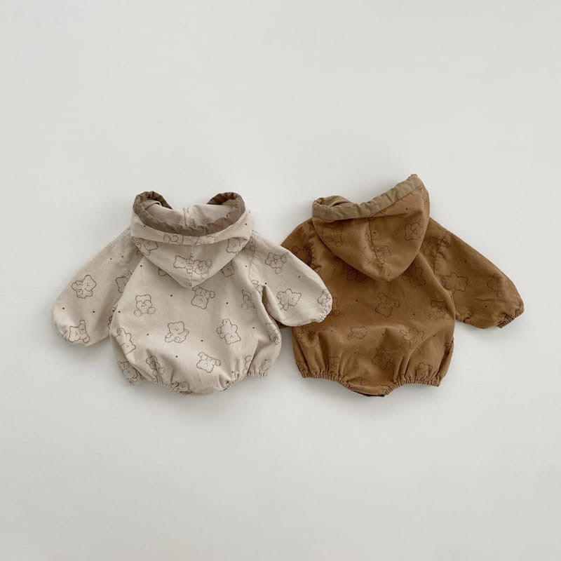 Bread Bear Hoodie Romper_ 2 Colors