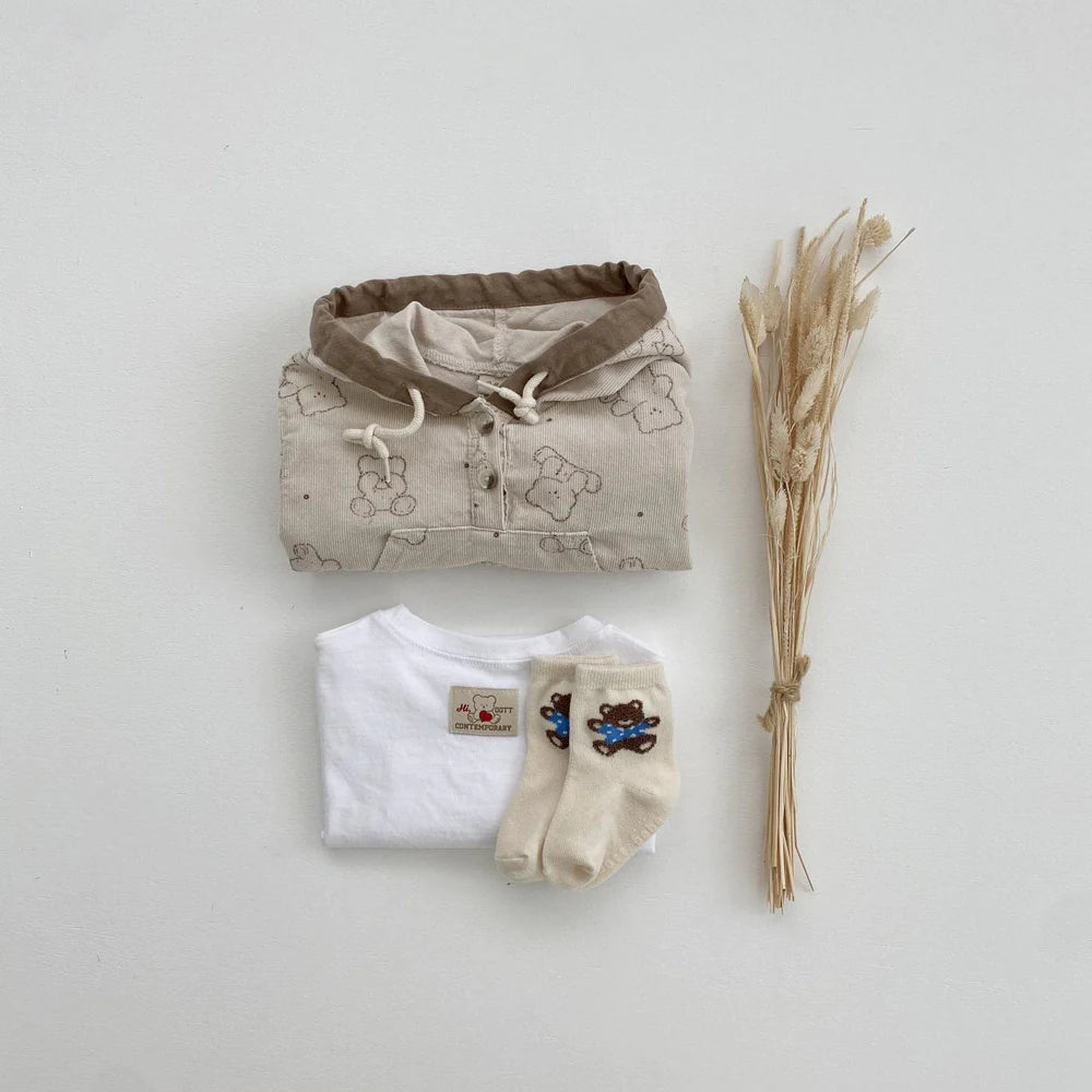 Bread Bear Hoodie Romper_ 2 Colors