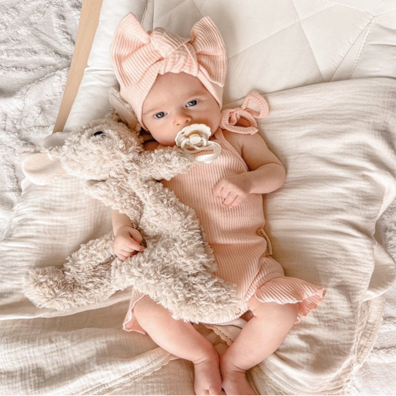 Ribbed Frill Romper With Matching Headband - Bella
