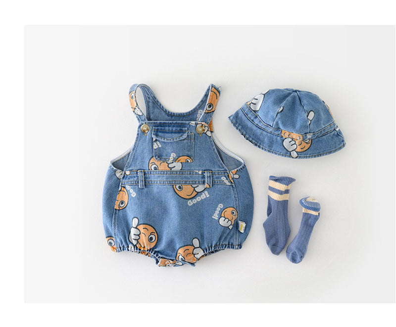 BABY DENIM ROMPER SET