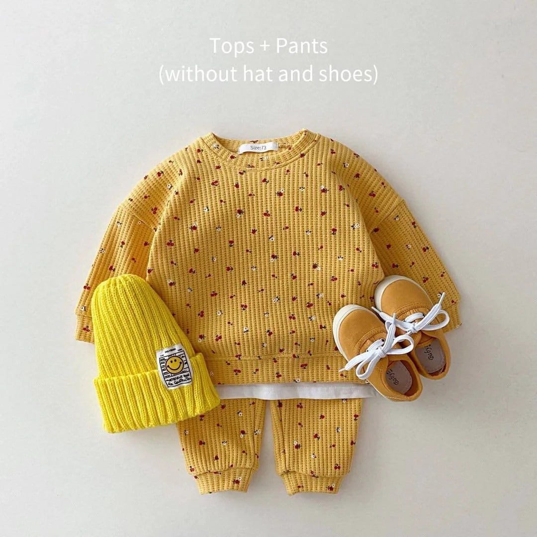 CHERRY BABY WAFFLE MATCHING SET