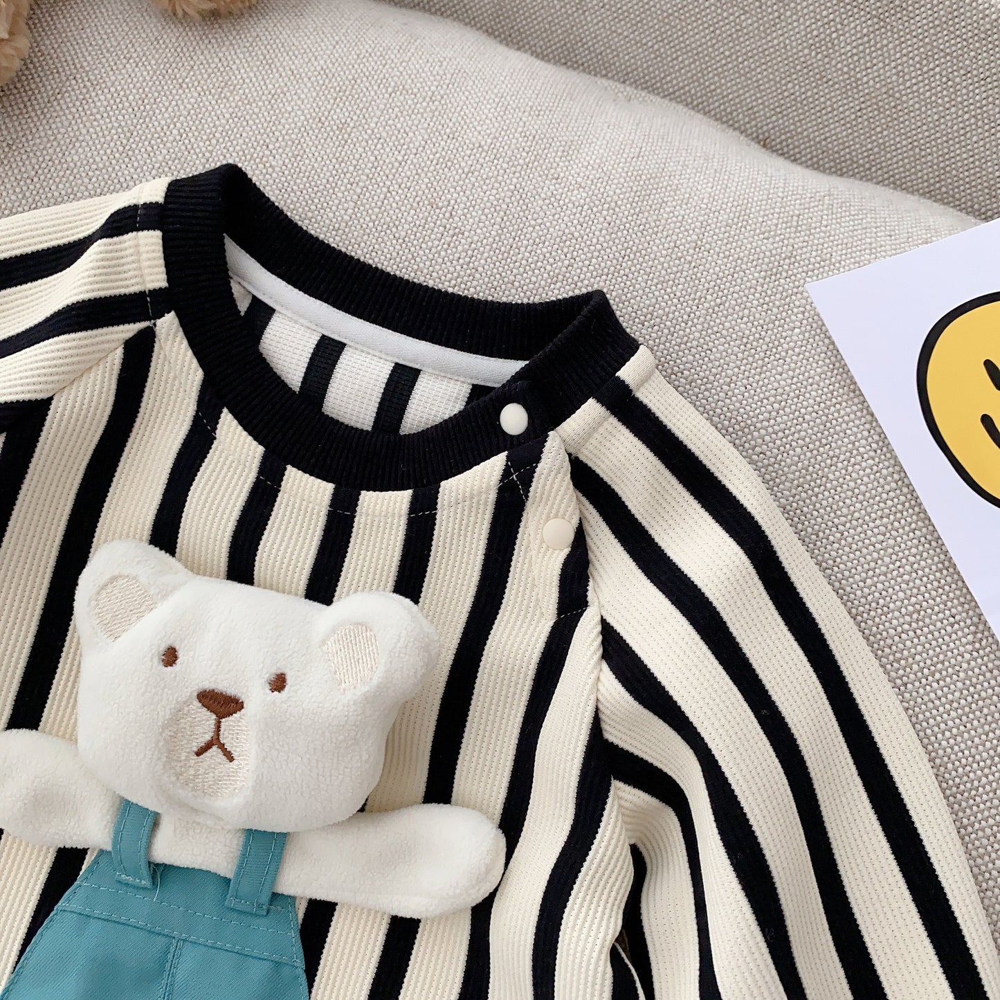 LOVE BEAR STRIPE ROMPER