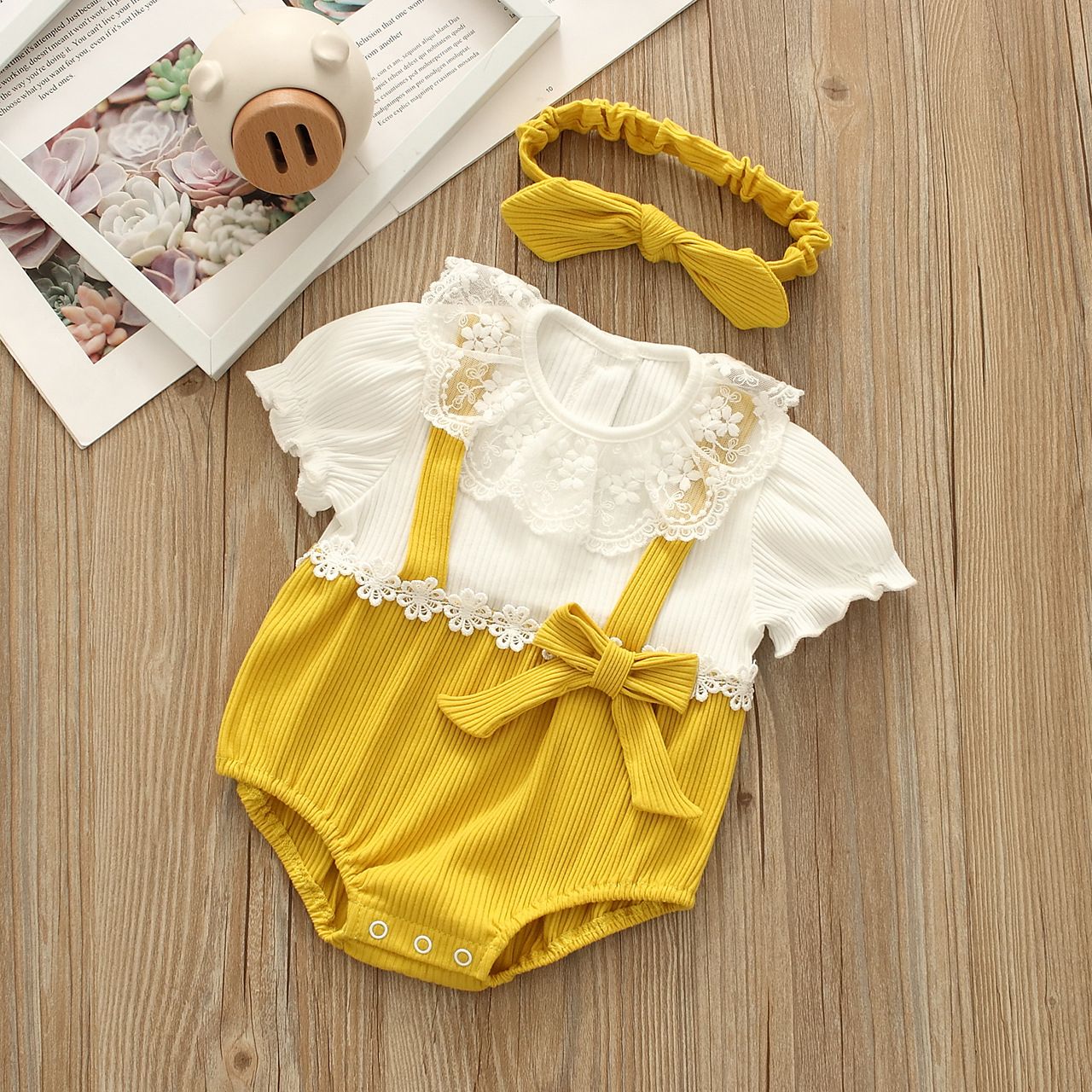 LOUISA 2-PIECE SET BOW & ROMPER