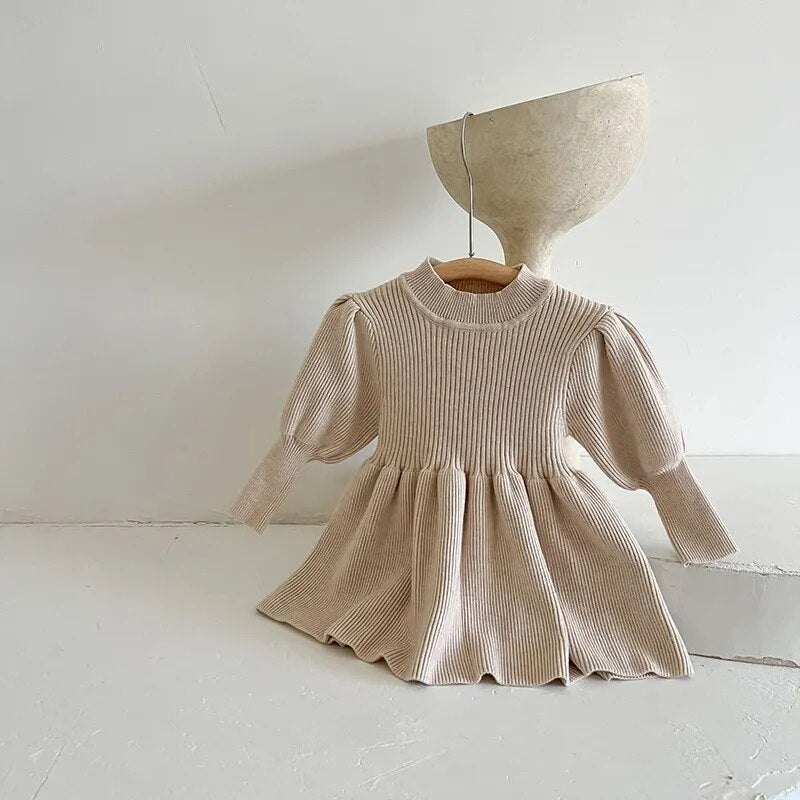 Puff Sleeve Knitted Dress