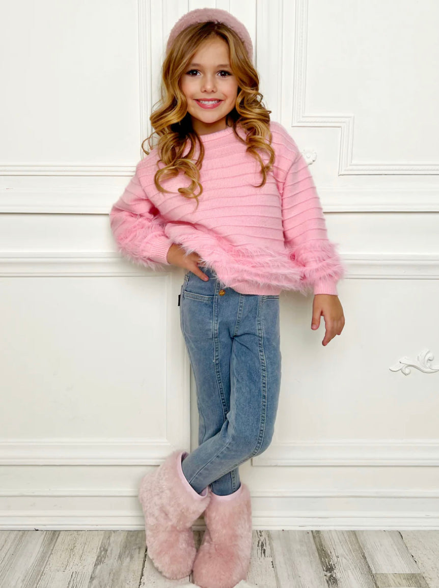 CUTENESS FURRY KNIT SWEATER