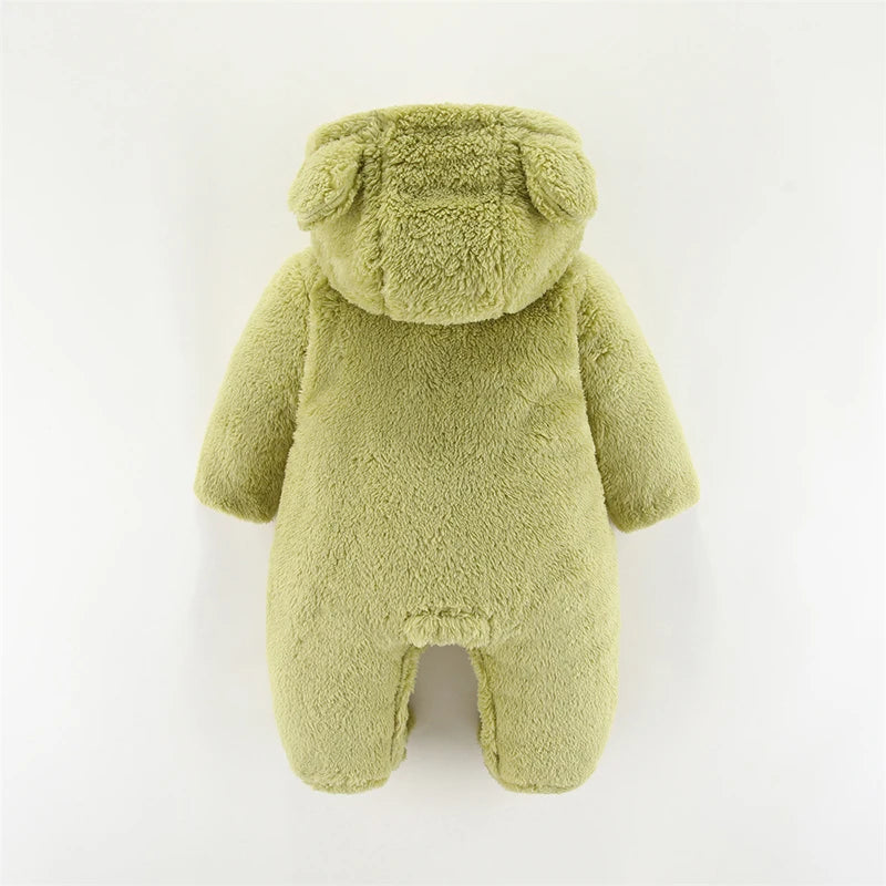 LEON Warm Cotton Fleece Hooded Romper