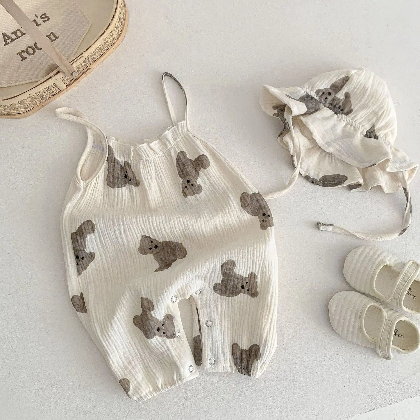 LUNINA COTTON ROMPER &amp; HAT