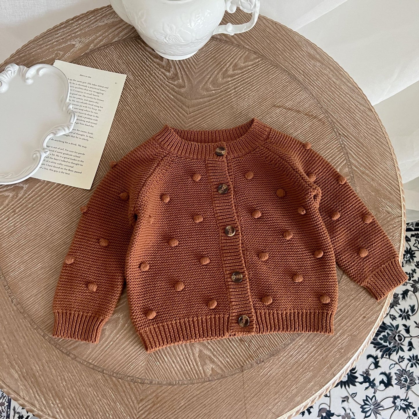 POM BUTTON UP CARIDGAN