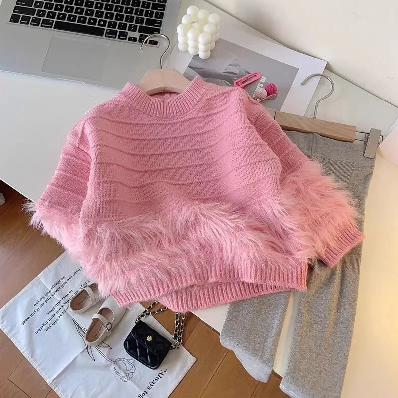 CUTENESS FURRY KNIT SWEATER