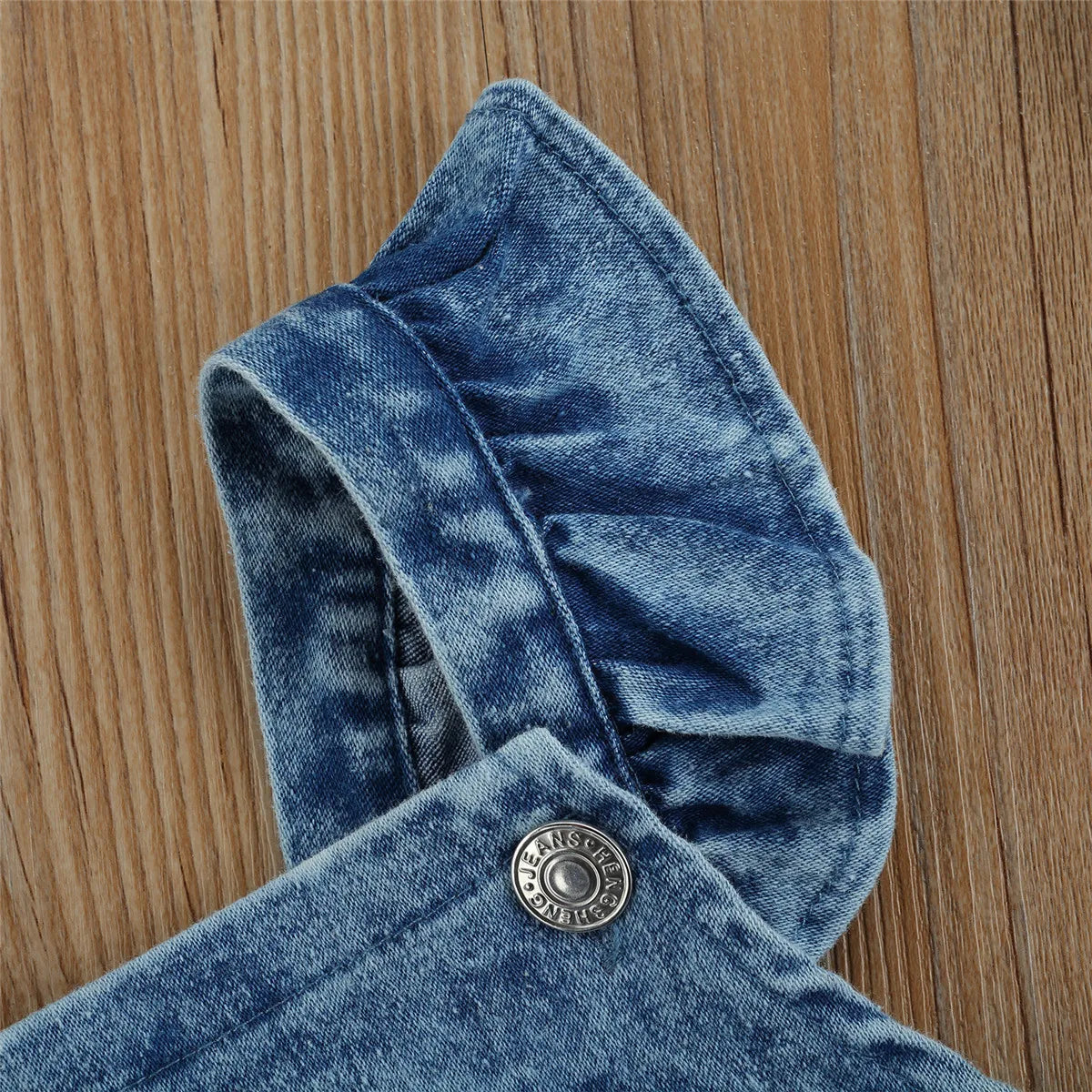 JEANS ROMPER SET WITH BOWIE TOPKNOT