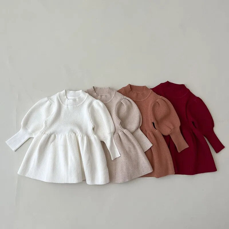 Puff Sleeve Knitted Dress