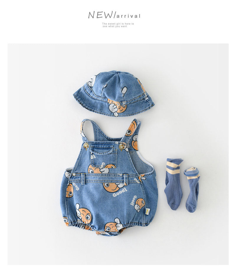 BABY DENIM ROMPER SET