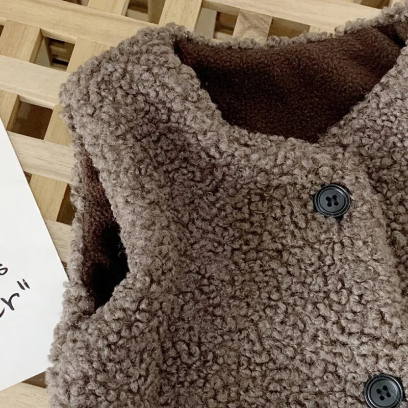 Faux shearling vest | cream