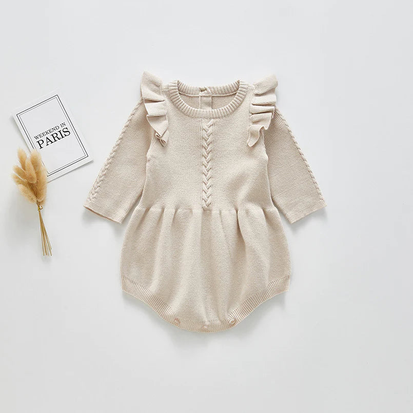 CABLE KNIT CAP ROMPER