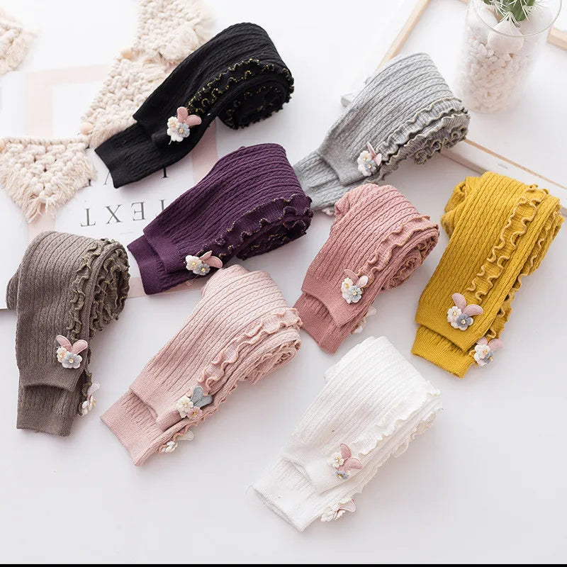 LEGGINGS WITH SIDE RUFFLES