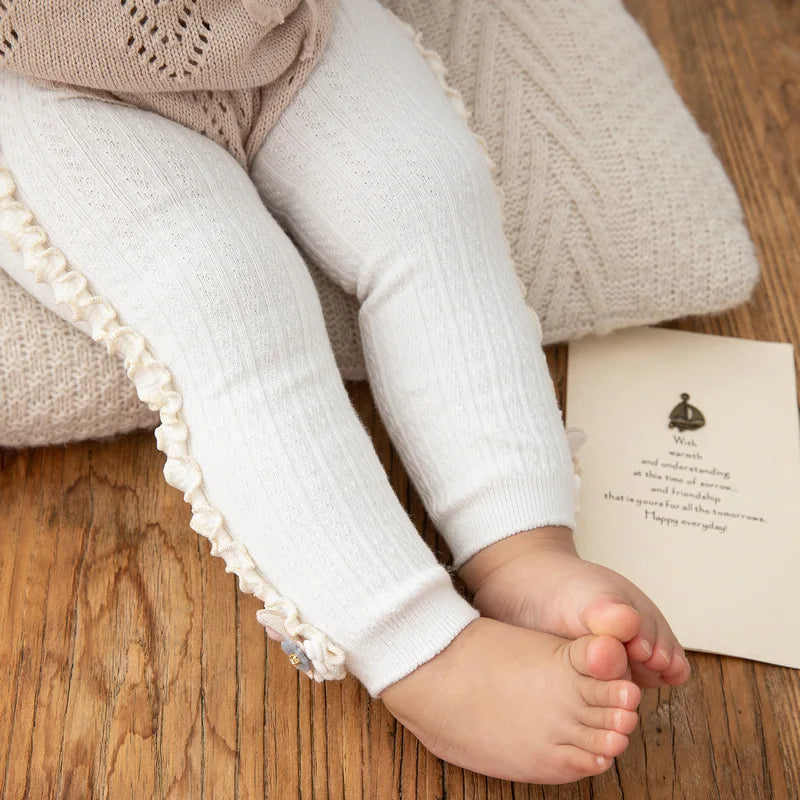 LEGGINGS WITH SIDE RUFFLES