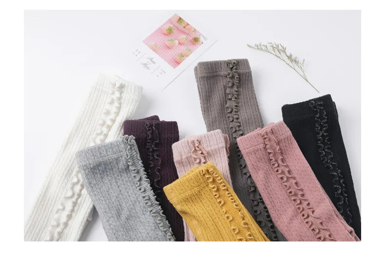 LEGGINGS WITH SIDE RUFFLES