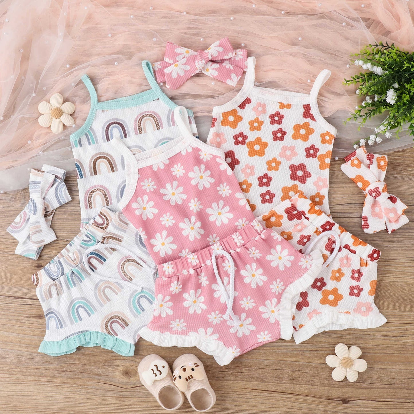 FLORAL WAFFLE SET & BOW