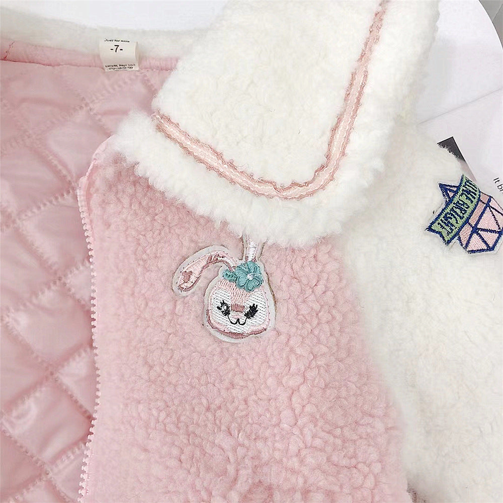 Rabbit Hooded Parka With bag