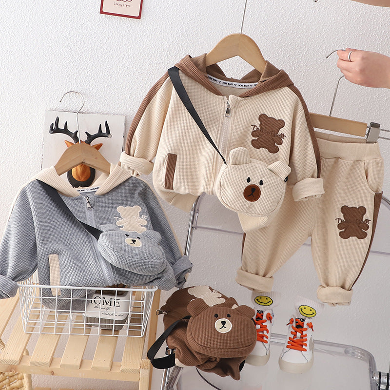 TEDDY SWEATER AND PANTS & BAG SET