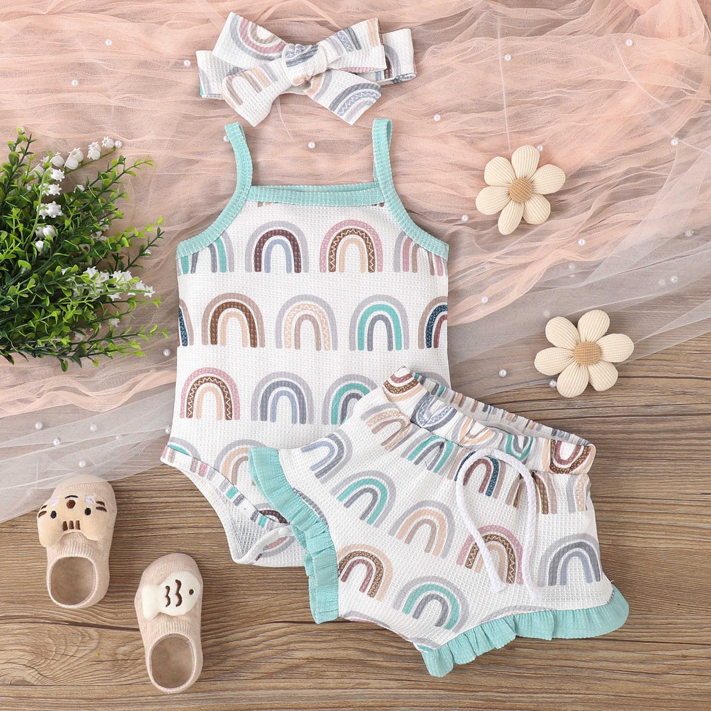 FLORAL WAFFLE SET & BOW