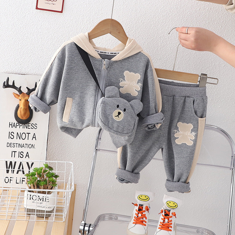 TEDDY SWEATER AND PANTS & BAG SET