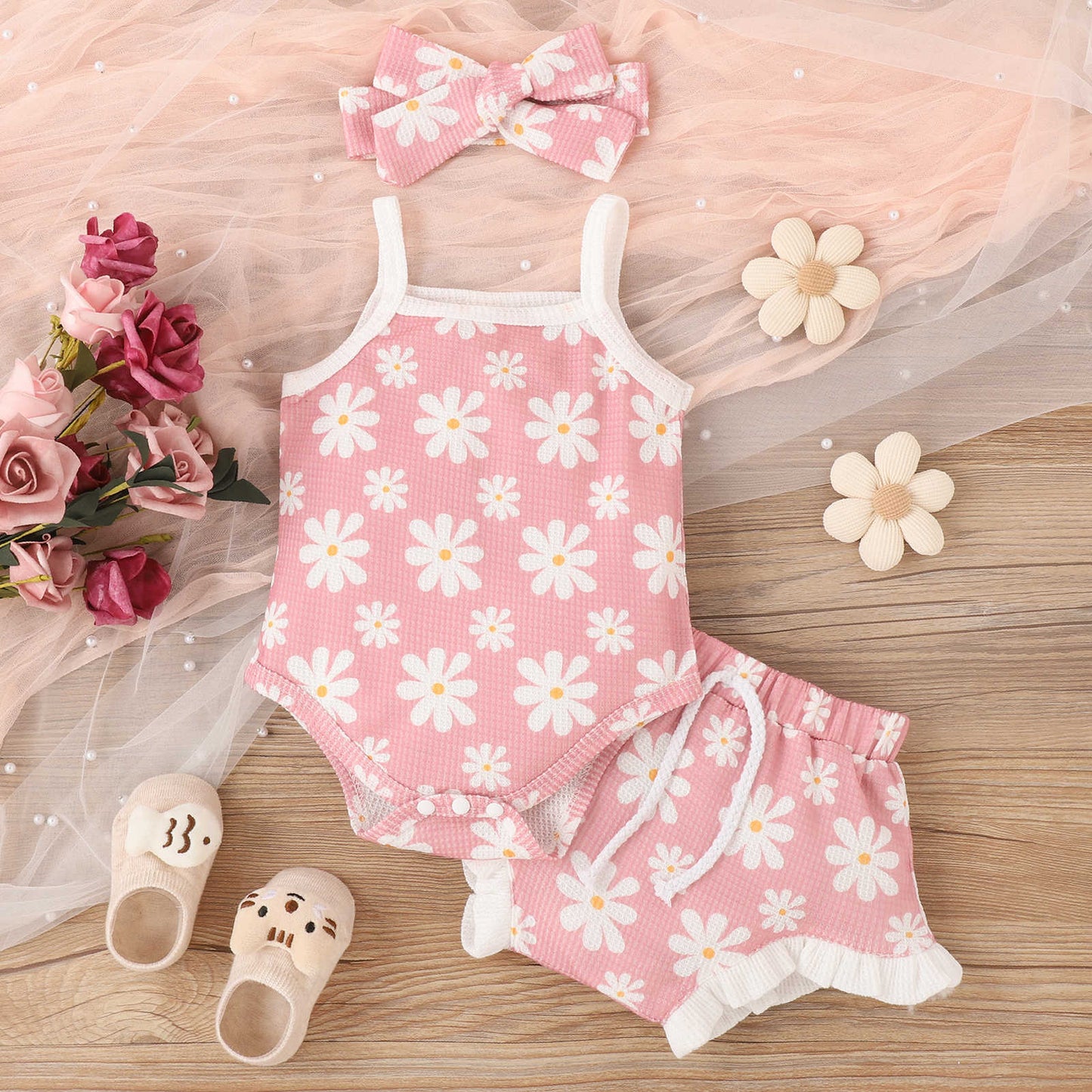 FLORAL WAFFLE SET & BOW