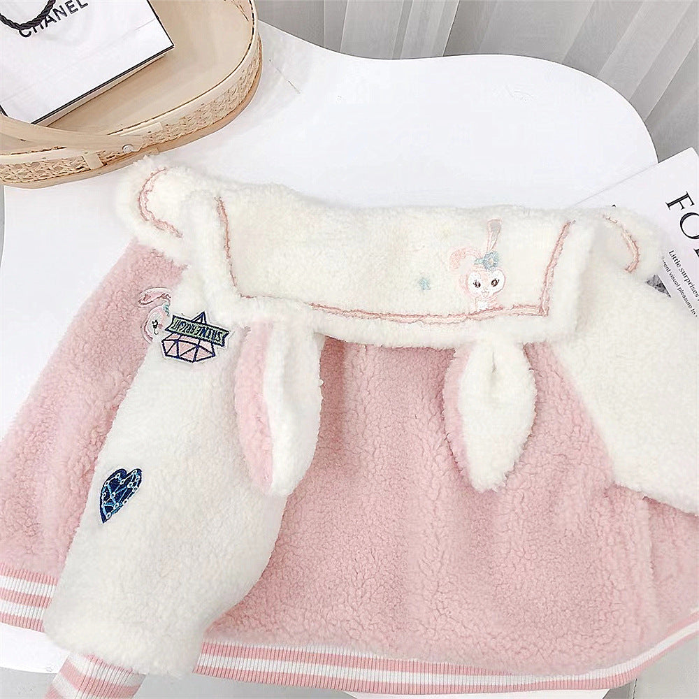 Rabbit Hooded Parka With bag