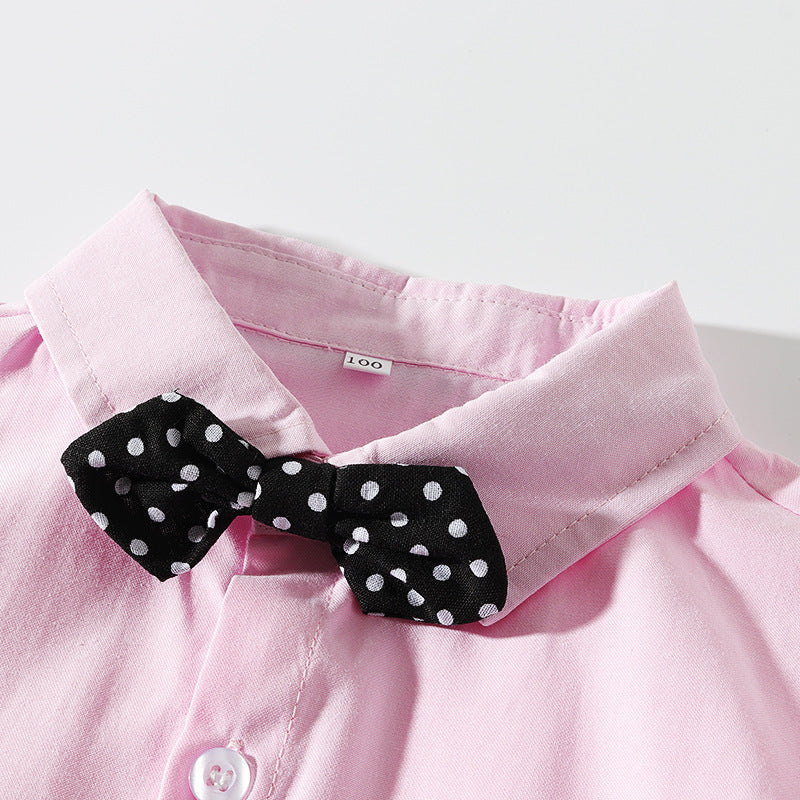 4 Pcs Window Pane Pattern Design Little Gentlemen Suit Set
