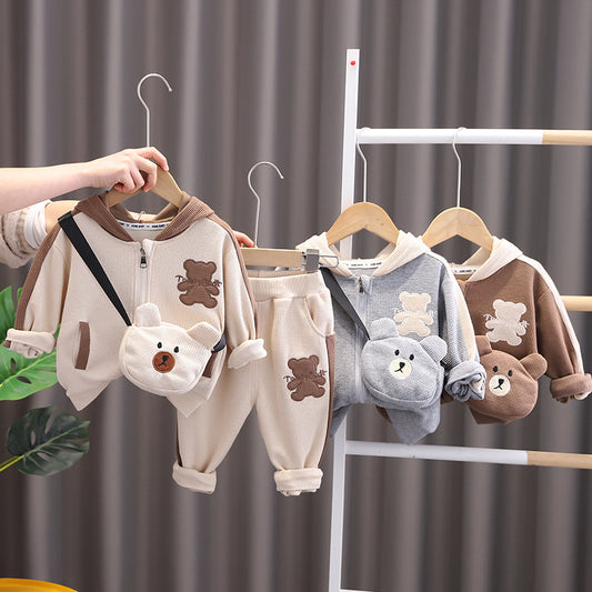 TEDDY SWEATER AND PANTS & BAG SET